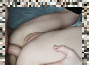 Big dick in a delicate tight ass close-up. Real home anal