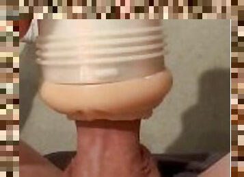 26 year old horny 9inch cock fucks fleshlight with lots of moaning.