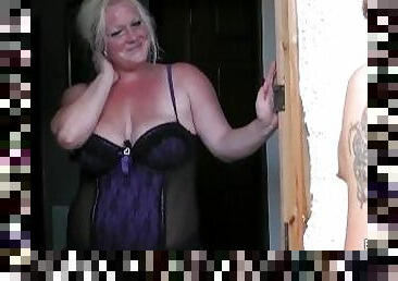 Big tits blonde fatty rides his rod after blowjob