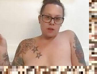 BBW stepmom MILF Smokes a joint and soaks in the tub your pov