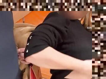 Flashing tits on shopping mall