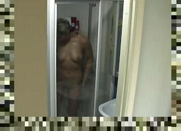 Get a peep of my girl's hot naked body as she showers in the bathroom