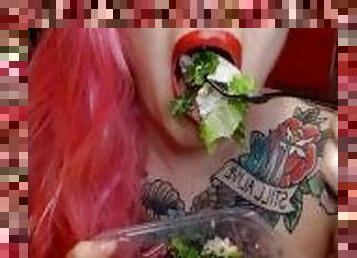 ASMR Mukbang 2 - Hottie eating a chrunchy salad