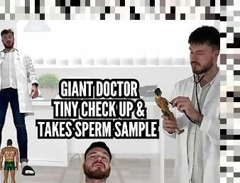 Giant doctor - Tiny check up & takes sperm sample