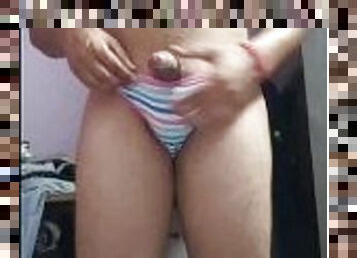 Indian boy wearing panty and show his body