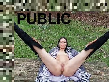 Nude in public park