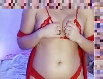 KiraReedxox LEAKED OnlyFans Strips Off Skimpy Red Outfit