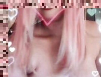 Megurine Luka Plays with her big boobs