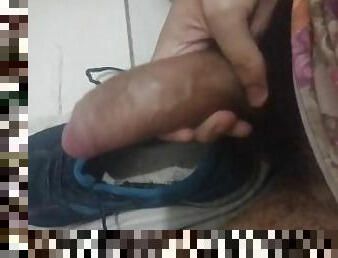 Cumming in my step-uncle's used and worn sneakers
