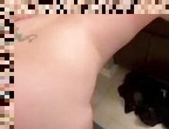 Bent over the counter and fucked in the bathroom cum on my tits FULL VID ON MY ONLYFANS
