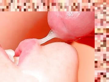 (60FPS) DESPERATE CUMSHOT CLOSE UP  CUM IN MOUTH  VOYEUR POV