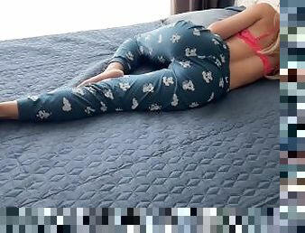 neighbor fucked stepsister in pajamas in all holes