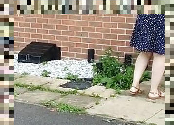 Stepmom delivers a package with no underwear under her miniskirt