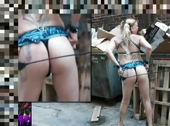 Sexy Goth Trans-Lesbian Public Spanking PDA Striptease