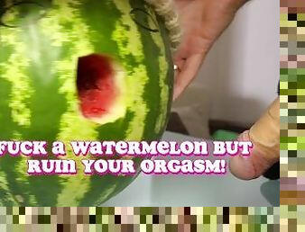 Allowed slave to fuck watermelon in her mouth like a slut. ASMR sounds like pussy