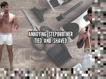 Annoying stepbrother tied and shaved - head shave fetish