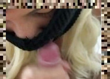 18 year old teen oral close-up, perfect morning cumshot in mouth for breakfast