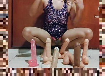 analano, napaljeni, dildo, guzica