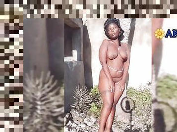 Nudist African girl AKIILISA outdoors caught on camera/free xxx video