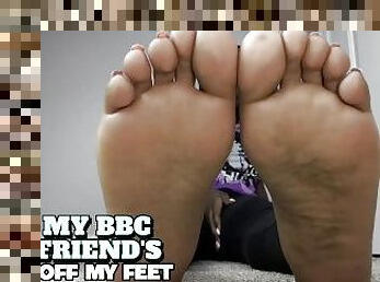 Eat my boyfriend’s BBC cum off my feet!