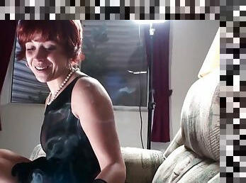Sexy 30 year old redhead cougar gives us a show
