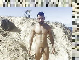 nudiste, public, amateur, gay, plage, fétiche, solo, musclé, bite, clignotant