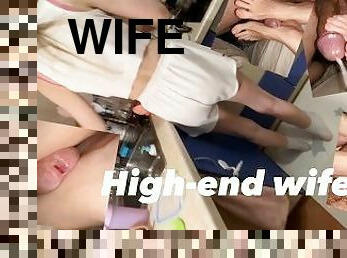 My beautiful wife is high-end footjober. She makes my friend cum with 2 toes