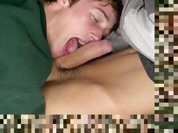 Sucking off my Straight Frat Bro