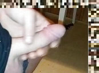 Love playing with my semi hard cock!