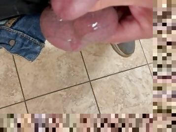 EDGED cock Shoots and drips PRECUM in Dr Office BATHROOM. DAY 39 Extended NNN