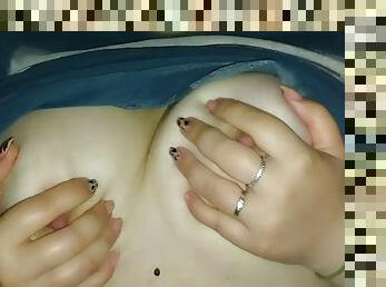 Before going to bed I decided to record a tight tits video