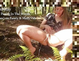 Outdoor Hairy Bush Teasing And Peeing Barefoot River Gray