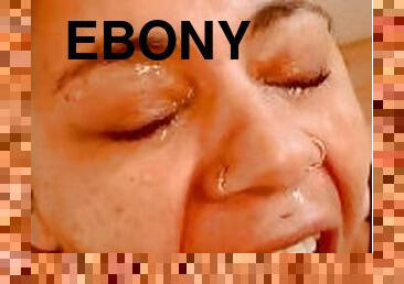 Ebony whore Pissed on by White guy