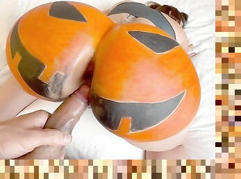 This is How You Raw Anal Fuck A Huge Ass Halloween Pumpkin