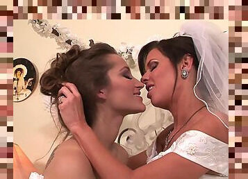 A bride has lesbian sex with her maid of honor on her wedding day