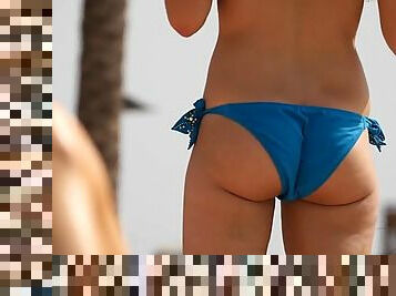 Nice ass on an amateur in blue bikini bottoms