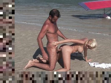 Lovely blonde tries sex by the beach with one of the hot locals